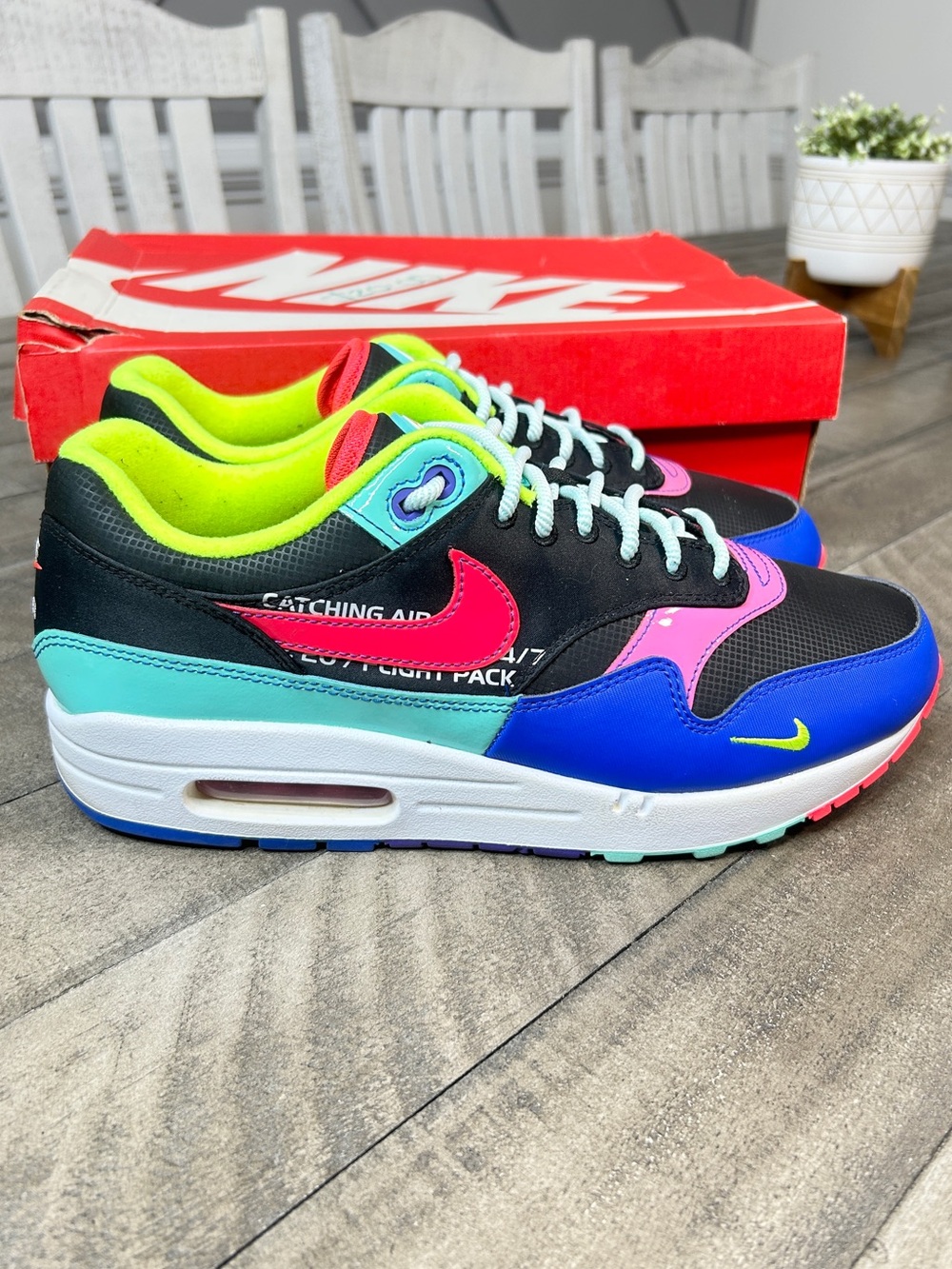 Nike Air Max 1 Parachute Men’s Size 9.5 Gray Athletic Running Sneakers